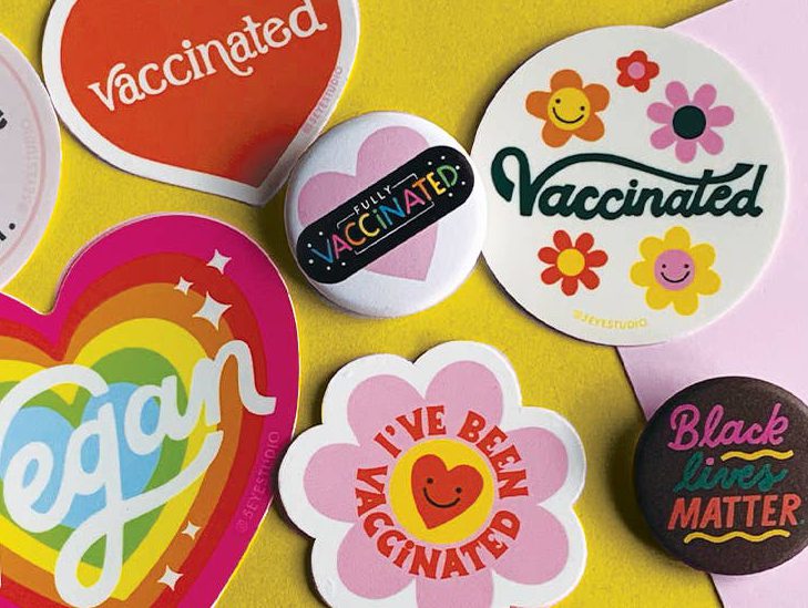 Shop wholesale accessories like vaccination pins this fall