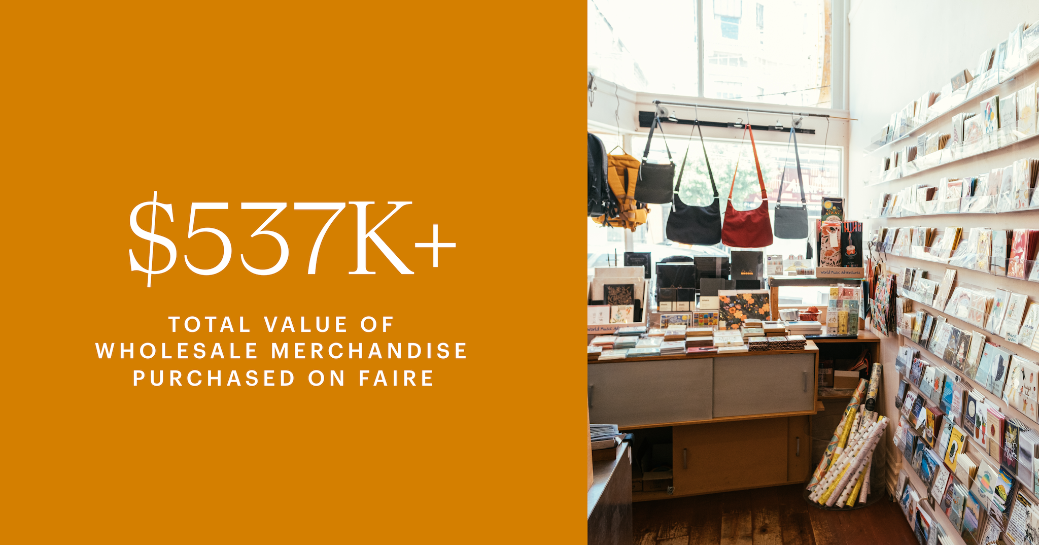 The total value of wholesale merchandise WINK SF has purchased on Faire